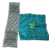 2 Animal Themed  Silk Scarves