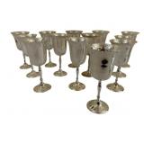 13 Leonard Silver Plated Goblets 7.5"