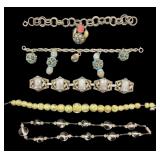 Collection of Five Vintage Costume Bracelets