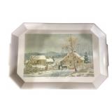 Waverly New England Winter Scene Tray 30.5x14