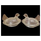 Pr Hen on Nest Covered Dishes 5"x7.5"