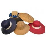 Lot of Assorted Straw Hats & a Conical Hat