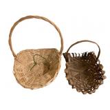 2 Vintage Wicker & Rattan Baskets