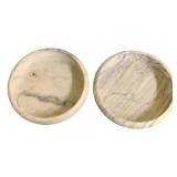 2 Alabaster Planter Bases - 1 has a Chip - 12 x 2