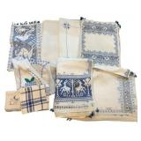 Group Lot of Blue & White Linens