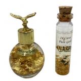 2 Alaska Gold Flake Souvenir Bottles 2.5"