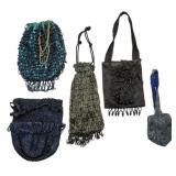 Assorted Vtg Beaded Mesh & Cloth Purses