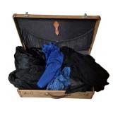 Vtg Suitcase w/ Assorted Vtg Clothing