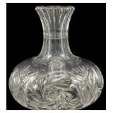 American Brilliant Cut Glass Water Bottle 7"