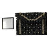 Vtg Beaded Handbag w/ Mirror Czechoslovakia