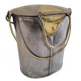 Vtg Metal Canister w/ Lid & Bail Handle