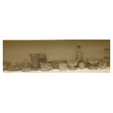 Shelf Lot of Assorted Glass w/ Cut Glass
