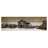 Shelf Lot of Silver Plated Items