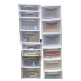 4 Storage Container Drawers w/ Some Contents