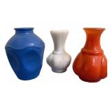 3 Miniture Vases - 3" Tall