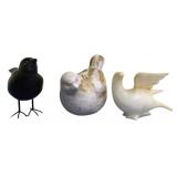 3 Bird Decor Items - 5" Tall