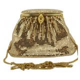 Vtg Whiting & Davis Gold Tone Evening Bag