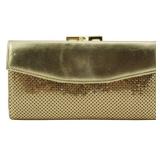 Vtg Whiting and Davis Gold Tone Wallet