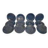 12 Fiesta Blue 9" Plates