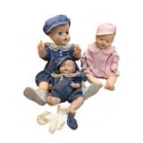 3 Vintage Dolls - largest one is 16"