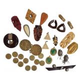 Vtg Asian, Bakelite & Carved Jewelry Lot