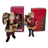 2 Clothtique Santa Claus Figures w/ Boxes