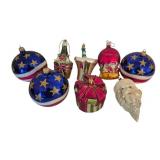 Group of Glass Christmas Ornaments