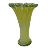 Green Murano Blown Art Glass Vase - 11" Tall