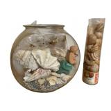 Fish Bowl w/ Assorted Seashells