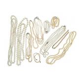 Collection of 9 Faux Pearl Necklaces