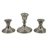 3 Sterling Weighted Candlestands