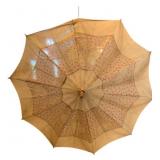 Antique Peasant Cloth Parasol 27"