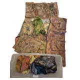 Tote of Vtg Tapestries, Fabrics & Linens