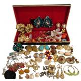 Jewelry Box w/ Costume Earring Collection