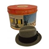 Vtg Stetson Mini Salesman Sample Hat w/ Tin