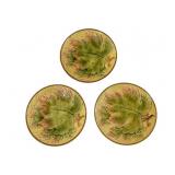 3 Majolica Leaf Plates 8"