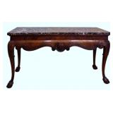 Italian Marble Top Console Table 33"x60"x19"