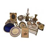 Group Vintage Metal Frames Candleholders Etc