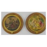 2 Vintage Rococo Wooden Compacts 3"