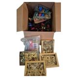 Vtg Christmas Lights & Tinsel Ornaments