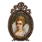 Miniature Portrait Painted on Porcelain 3.5"