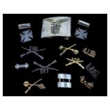 Collection of US Military Insignia & Buckle