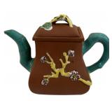 Yixing Zisha Pottery Teapot w/ Bamboo 5.5"x7"
