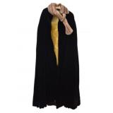 Vtg Black Velvet Opera Cape w/ Fur Collar