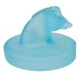 Art Deco Frosted Glass Humidor Lid 4"