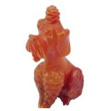 Italian Carved Carnelian Poodle Figure 4"