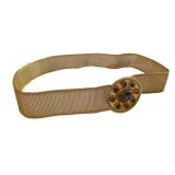 Vintage Gold Tone Mesh Belt - 29.5" Long