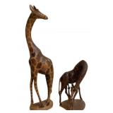 2 Giraffe Statues - 18" Tall