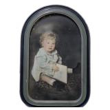 Vintage Framed Baby Picture - 18 x 12