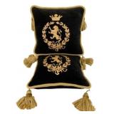 2 Embroidered Pillows w/ tassels - 11 x 11